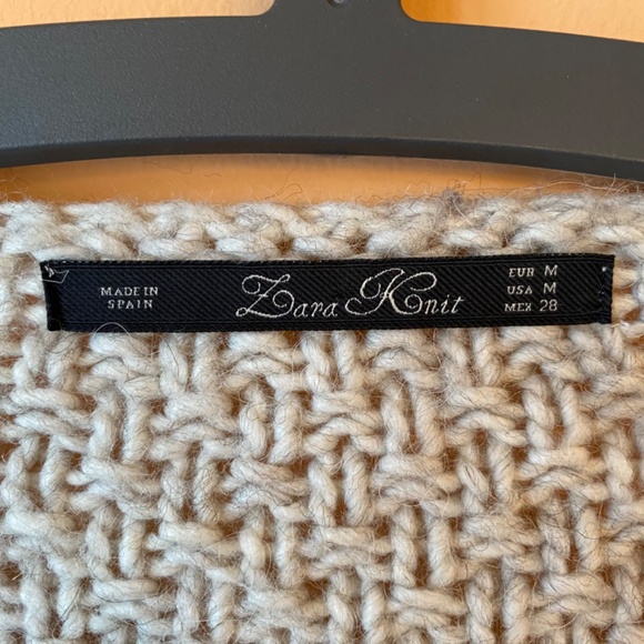 ZARA CABLE Chunky KNIT SWEATER in TAUPE GREY/TAN - Picture 6 of 7